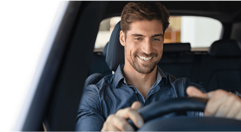 Picture of man driving car